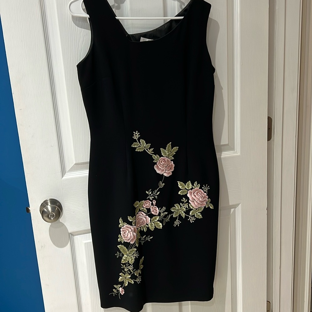 Black dress with embroidery